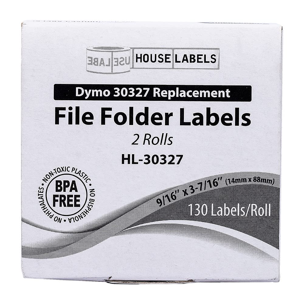 HOUSELABELS Compatible DYMO 30327 30576 File Folder Labels (9/16