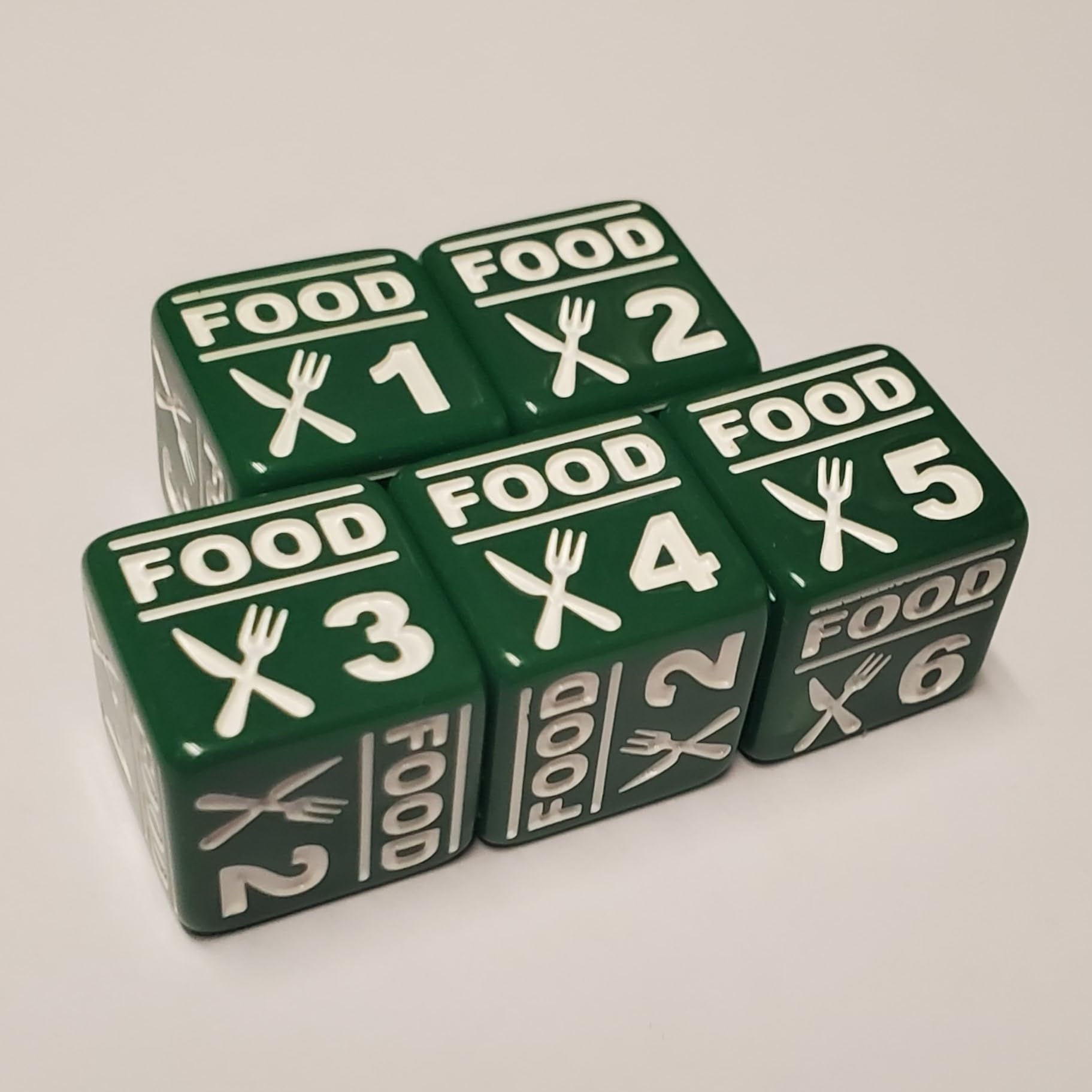 Magic: The Gathering Compatible Food Token Counter Dice - 5 Pack for MTG Card Game Accessories | Perfect for Board Games, RPGs, and Collectible Card Game Enthusiasts