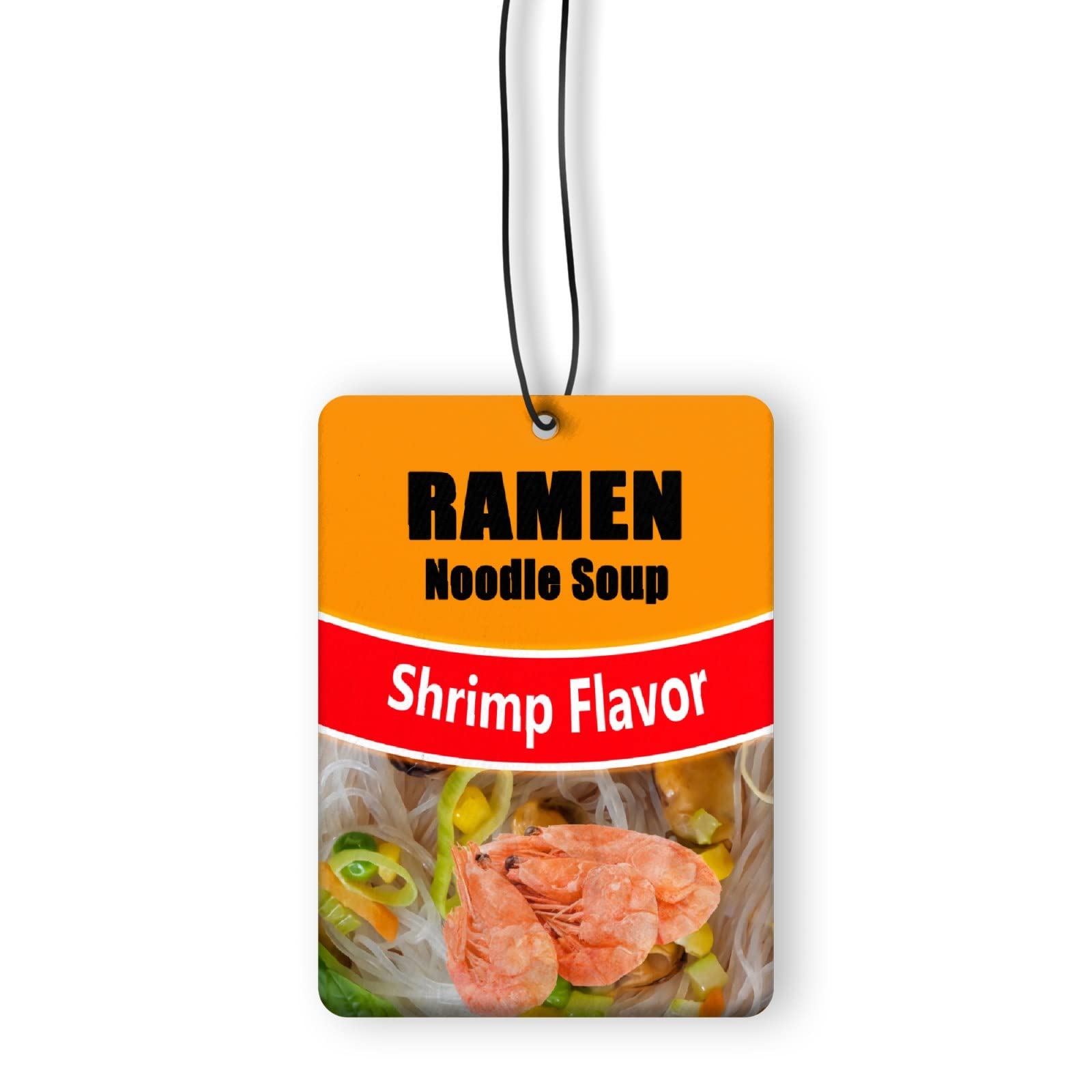 Premium Ramen Shrimp Flavor Car Air Freshener - Hanging Rear View Mirror Scented Accessory for Auto, Bedroom & Bathroom - Long-Lasting Fragrance for Fresh Car Interior - Perfect Car Decor Gift for Food Lovers (Great for Daily Commute, Road Trips & Small Spaces)