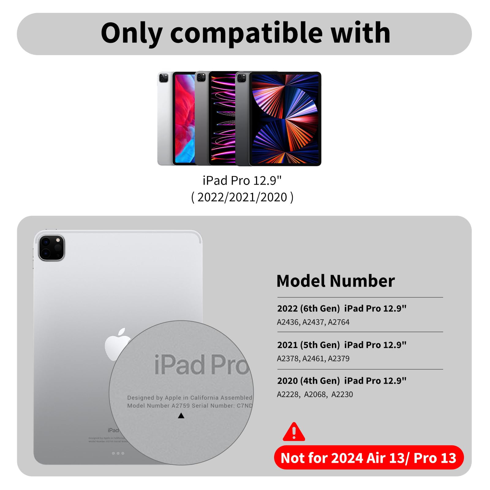 SwitchEasy CoverBuddy iPad Pro 12.9 Case (2021-2022) with Pencil Holder - White | Works with Magic Keyboard for Office & Study