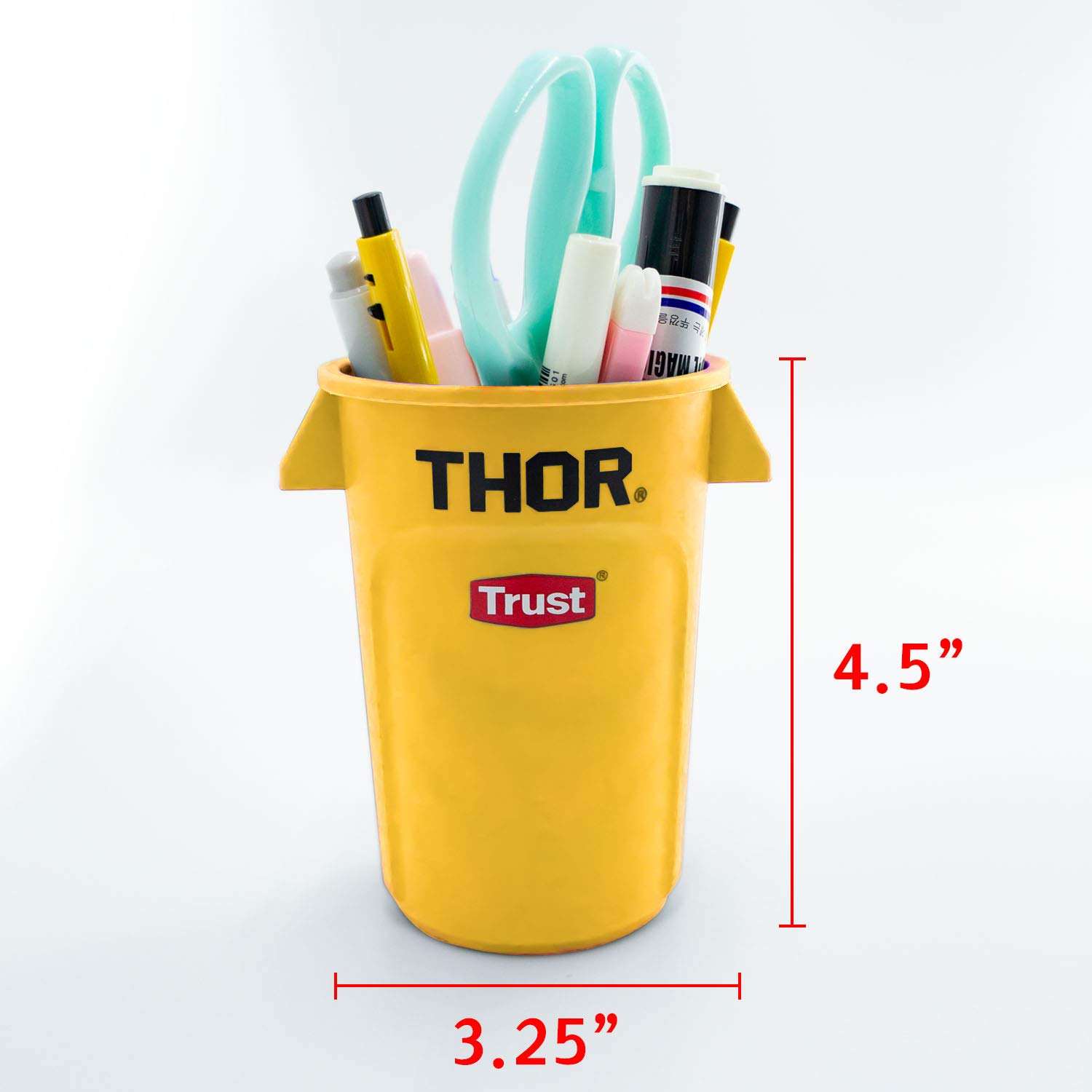 Carrotez Desk Pen Holder & Makeup Brush Organizer - Durable Pencil Cup for Kids, Home & Office - Yellow (Perfect for School Supplies, Makeup Vanity & Workspace Organization)