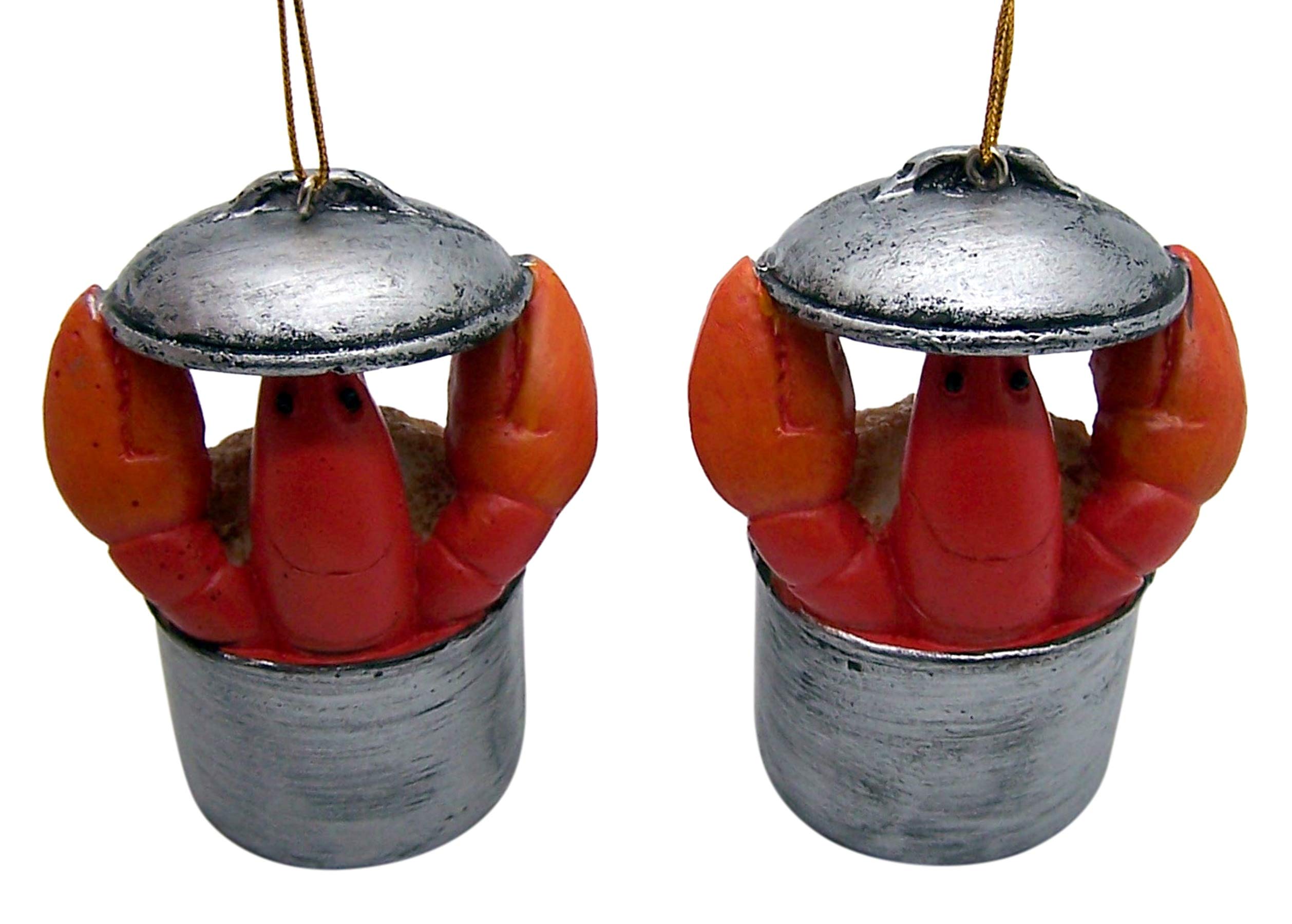 Funny 3-Inch Lobster Cooking in Pot Christmas Tree Ornaments - Set of 2 - Perfect for Holiday Decor, Gag Gifts & Seafood Lover Presents