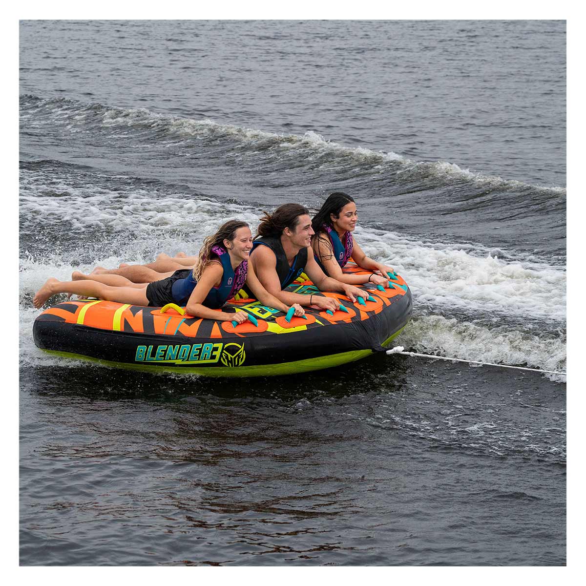 HO Sports Blender 3 Towable Tube - 3 Rider Inflatable Water Tube for Boating, Lake & Ocean Fun - Perfect for Family & Friends Water Sports Adventure