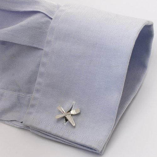 Sterling Silver Fork & Knife Cufflinks - Elegant Dining-Themed Jewelry for Men, Perfect for Weddings, Formal Dinners & Chef Gifts
