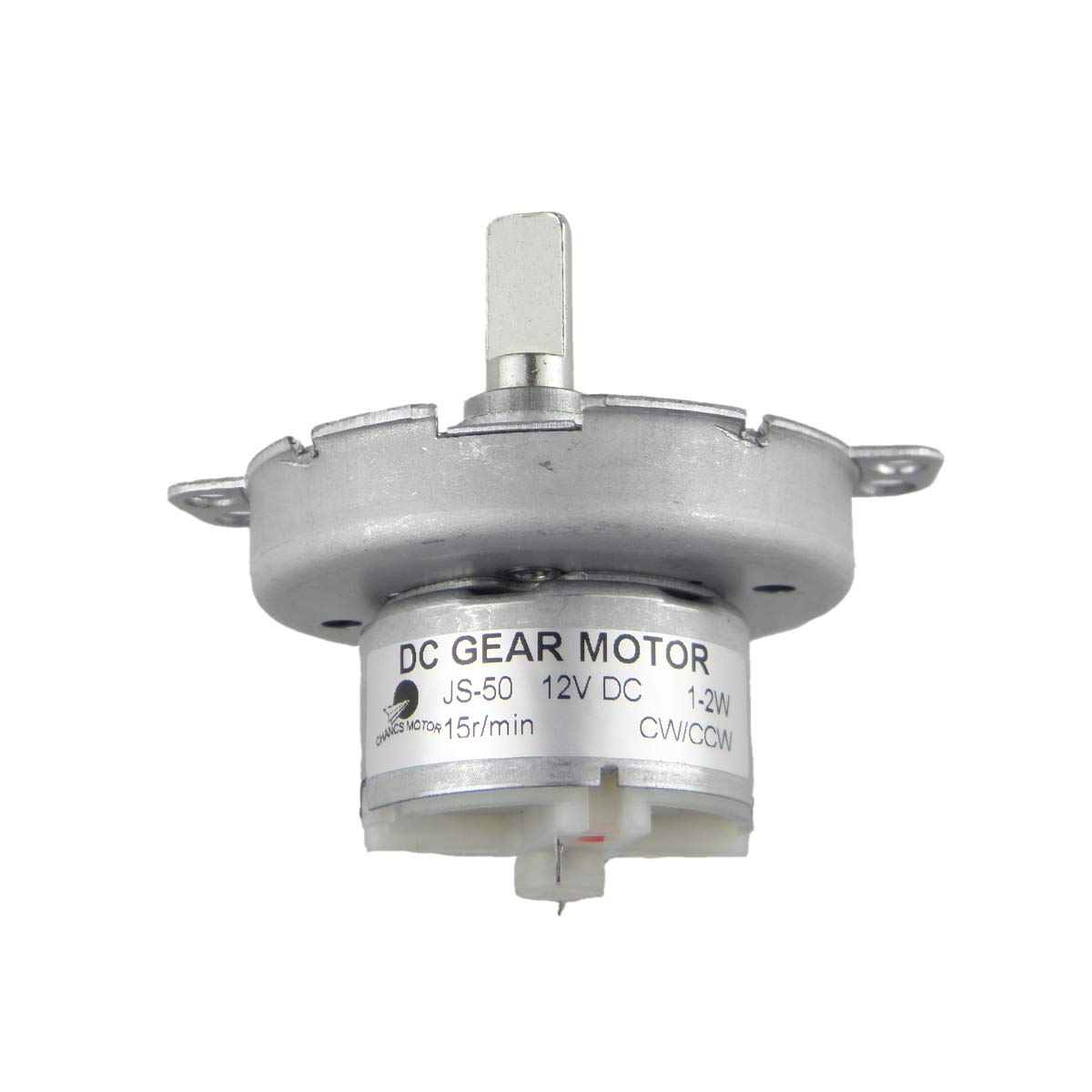 CHANCS 12V DC Slow Speed Synchronous Motor - 15RPM Gear Reduction Motor with D-Shaft (CW/CCW Rotation) & Metal Gearbox for DIY Projects, Robotics, and Automation Systems