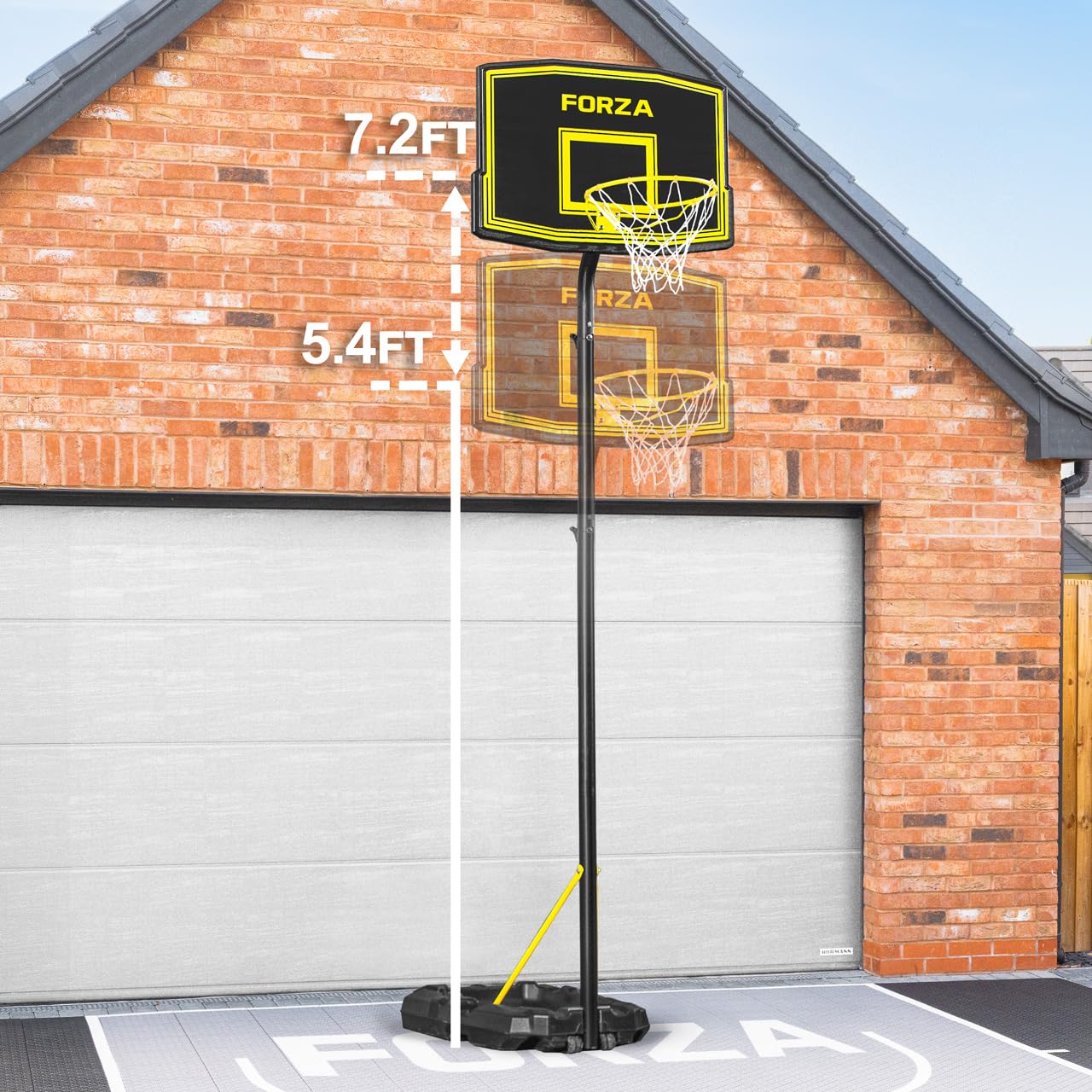 FORZA Adjustable Basketball Hoop and Stand System - Portable Height Adjustable Basketball Goal for Kids & Adults | Indoor Outdoor Basketball Hoop for Driveway, Backyard, Gym | 4 Styles to Choose From