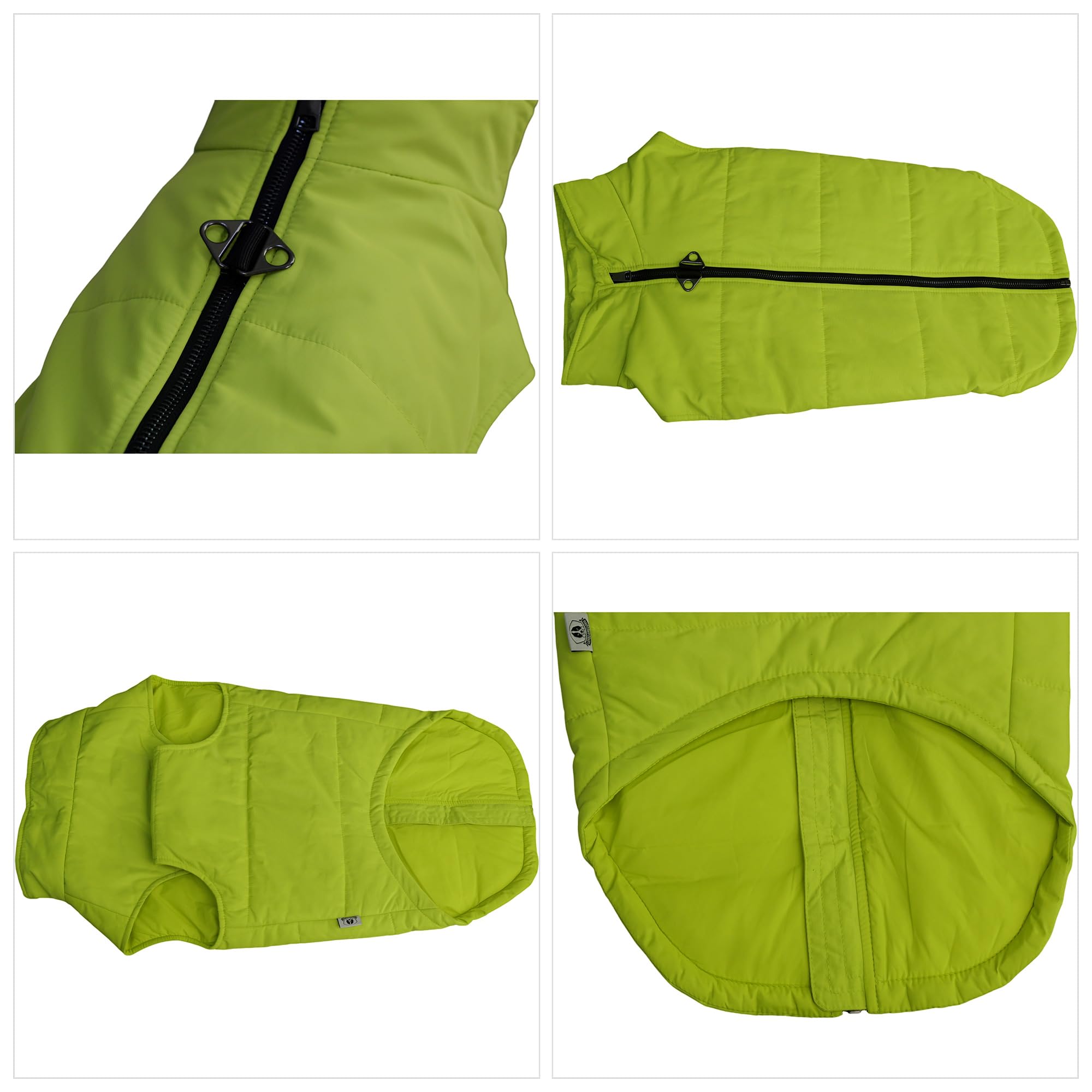 Waterproof Ultra Warm Dog Winter Vest with Cotton Lining - Windproof Zippered Jacket for Small, Medium & Large Dogs | Breathable Soft Dog Coat in Green XXXL | Perfect for Cold Weather Walks & Outdoor Adventures