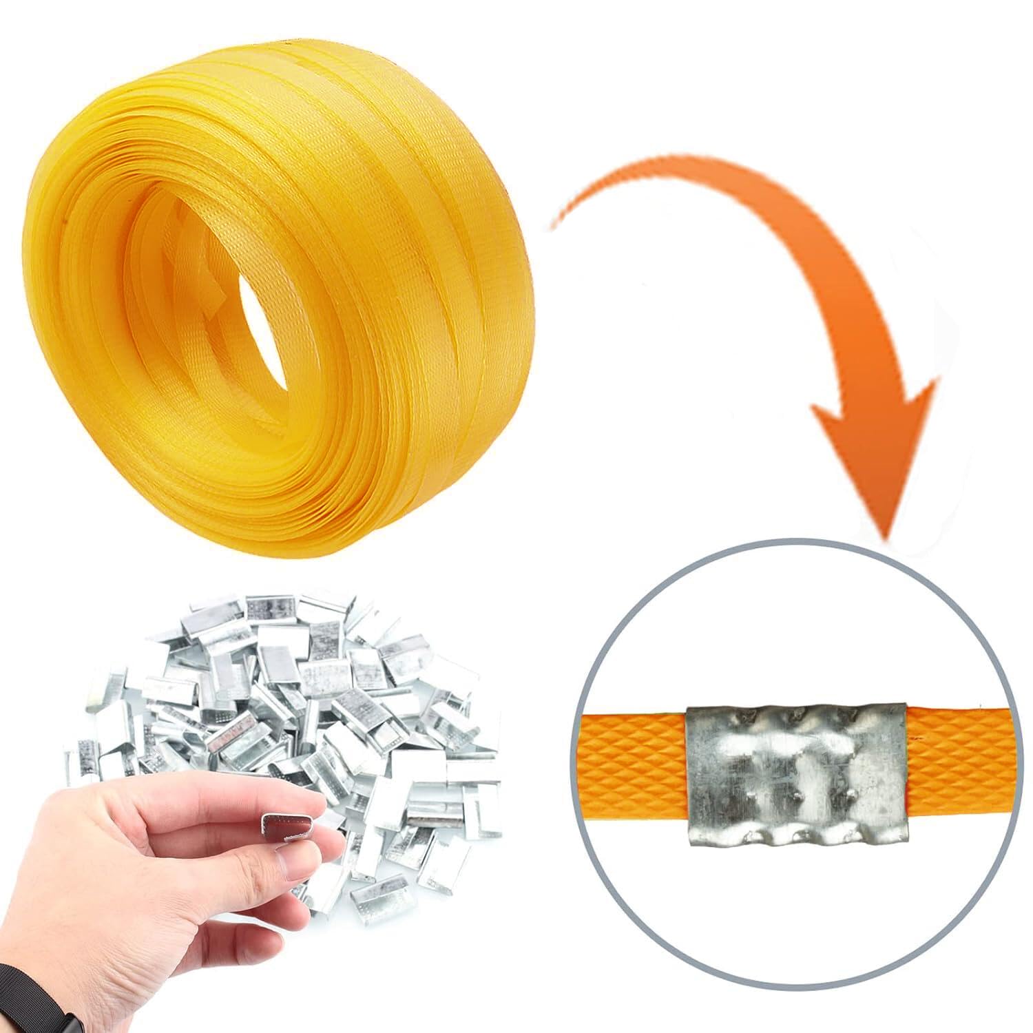 Heavy Duty Plastic Strapping Kit - Manual Packaging Tool for Secure Banding & Bundling | Poly Strap Kit for Shipping, Moving & Storage | Durable Strapping Solution for Boxes, Pallets & Industrial Use