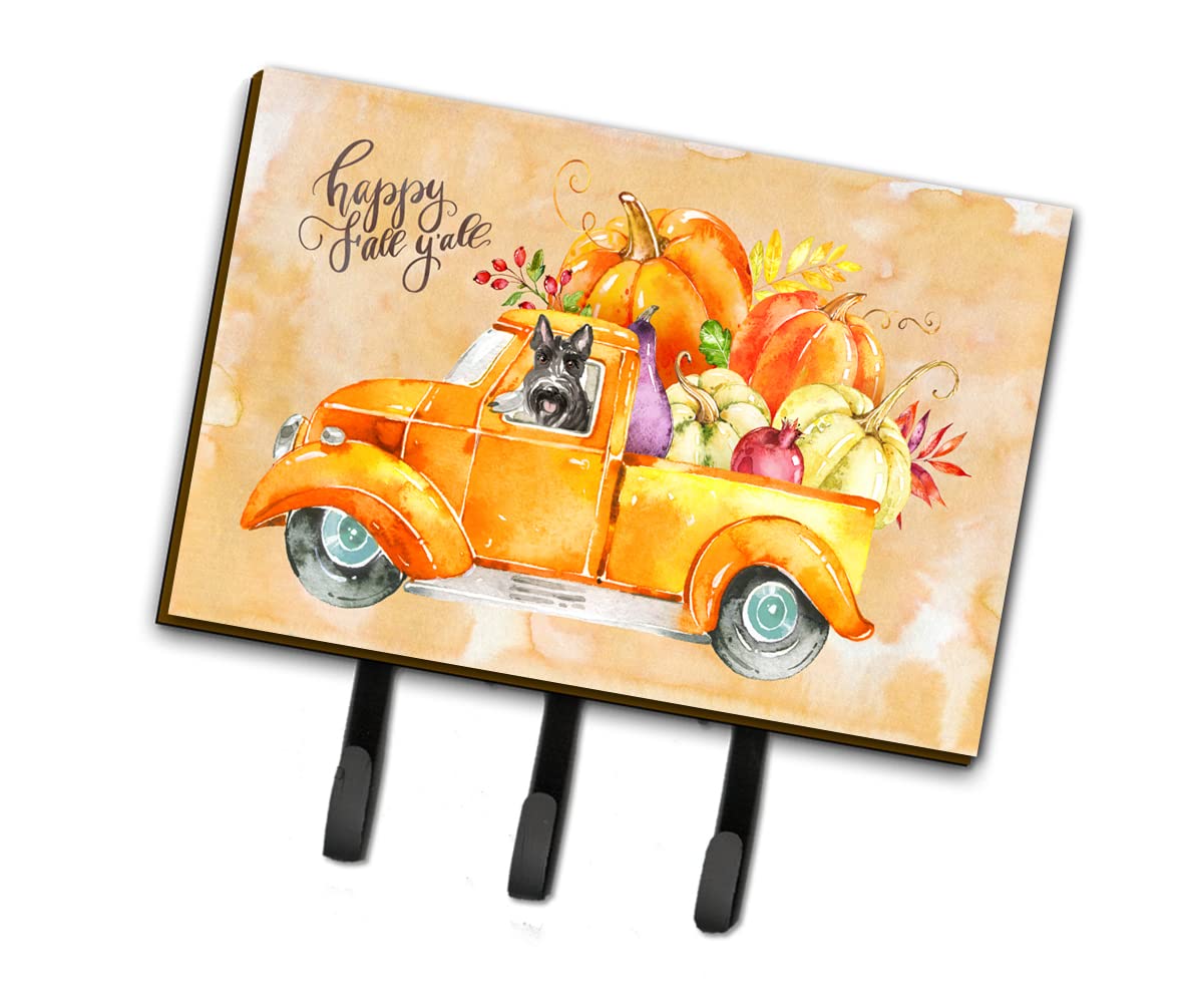 Fall Harvest Scottish Terrier Leash & Key Holder Hooks - Multicolor Dog Accessories for Home Decor | Perfect for Pet Lovers, Autumn Decor & Entryway Organization