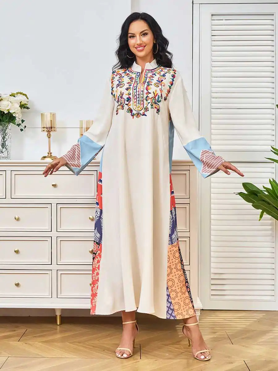 Elegant Embroidery Eid Caftan Dress for Women - Traditional Moroccan Kaftan #24333 - Perfect for Eid Celebrations, Weddings & Special Occasions