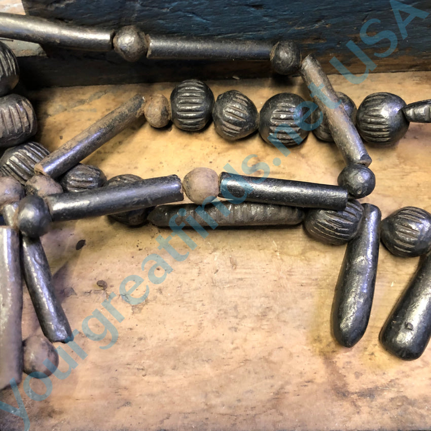 Handmade Vintage Mexican Oaxacan Black Glazed Clay Beaded Necklace - Authentic Artisan Jewelry for Boho, Festival & Everyday Wear