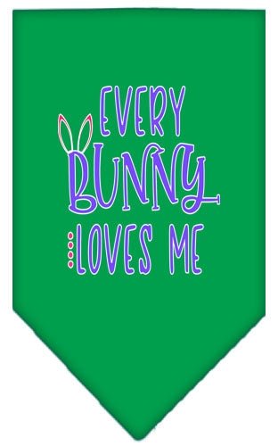 Every Bunny Loves Me Screen Print Bandana - Soft Cotton Pet Bandanas in Multiple Colors for Dogs & Cats - Perfect for Easter, Pet Parties & Photo Shoots