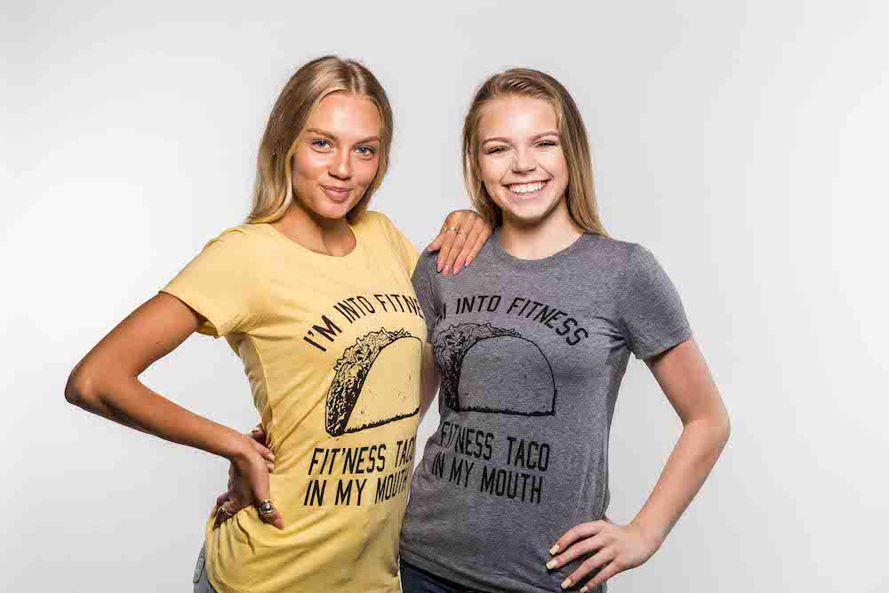 Funny Women's Fitness Taco Gym T-Shirt - Cool Humor Graphic Muscle Tee for Workout & Gym - Perfect for Yoga, Running & Weightlifting