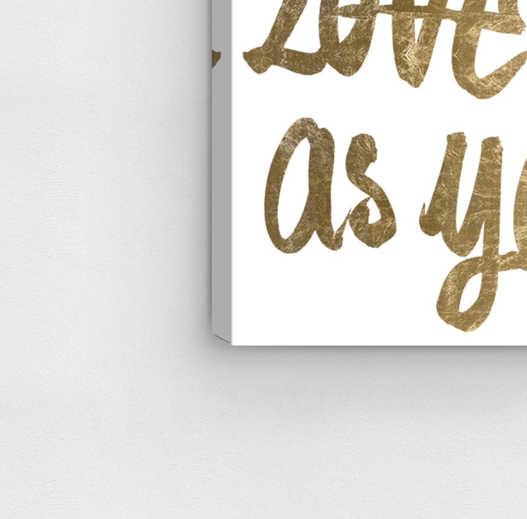 Oliver Gal Artist Co. Typography & Quotes Canvas Wall Art Print - 24x36 Inch Gold & White Home Decor for Living Room, Bedroom & Office - Inspirational Laugh Quote Artwork