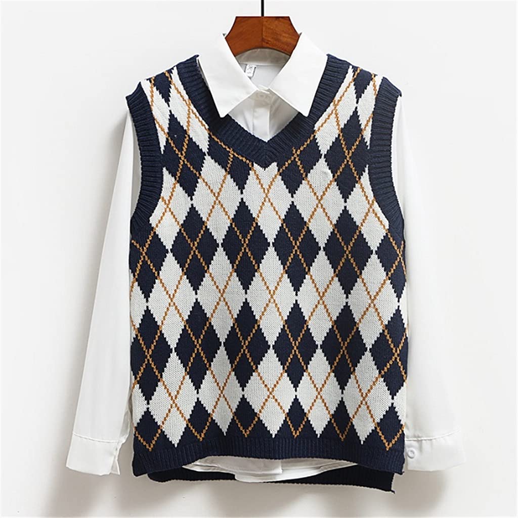 Women's Sleeveless V-Neck Knitted Vest - Stretchy Pullover Sweater for Spring & Fall | Casual Fashion Tank Top (Color 2, Size XL) | Perfect for Layering, Office Wear & Weekend Outfits