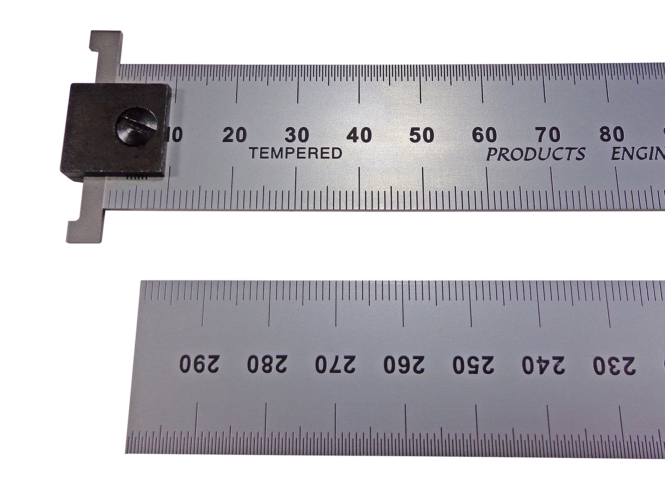 PEC Tools 150mm Stainless Steel Hook Rule - Precision Machinist Ruler with .5mm & mm Markings - Non-Glare, Durable for Metalworking, Woodworking & DIY Projects