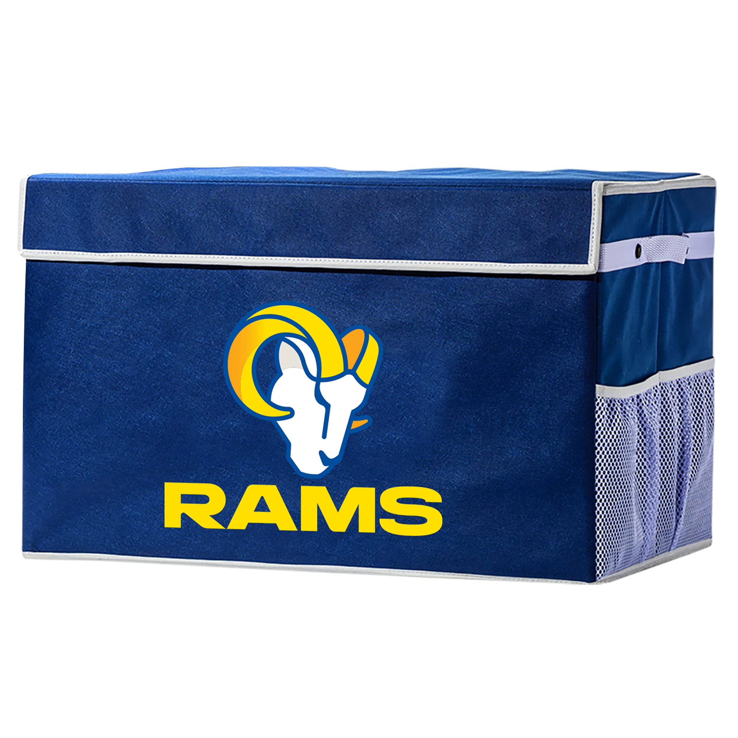 Franklin Sports NFL Los Angeles Rams Folding Storage Footlocker Bins - Official NFL Team Collapsible Storage Organizers for Clothes, Toys & Sports Gear - Portable Closet & Game Room Organization Solution