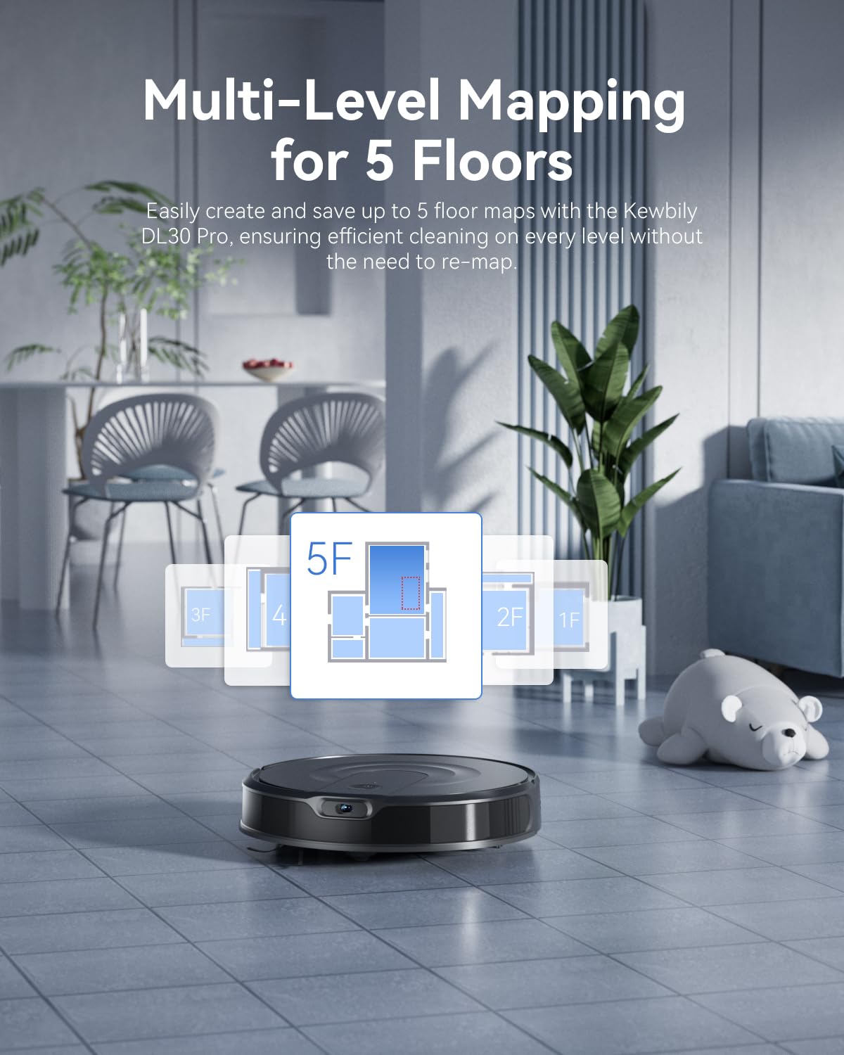Slim Robot Vacuum Mop Combo with LiDAR - 9000Pa for Pets & Floors - Home Cleaning
