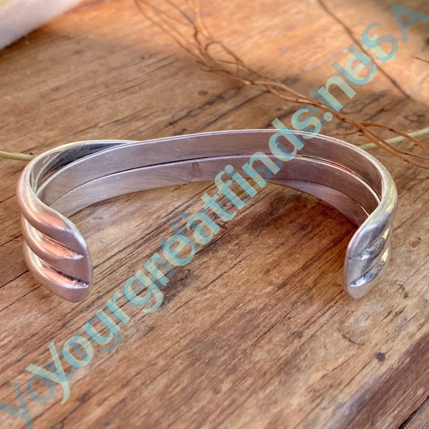 Vintage Sterling Silver Triple Cuff Bracelet for Women - Elegant Adjustable Bangle Jewelry Gift for Anniversary, Wedding & Special Occasions
