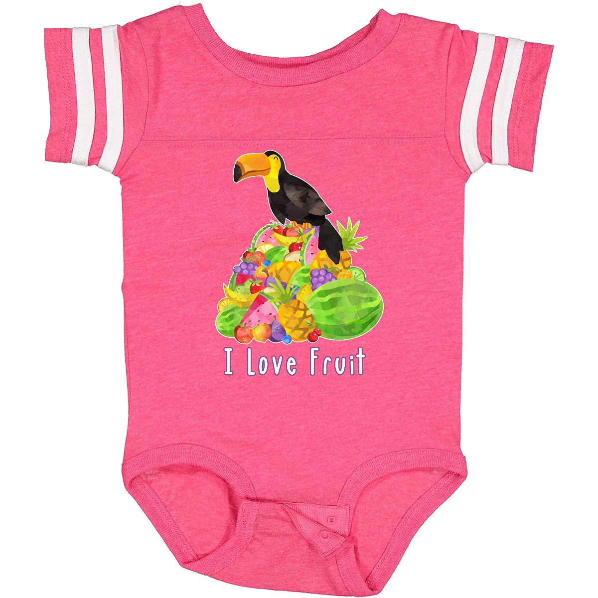 Inktastic I Love Fruit Toucan Baby Bodysuit - Cute & Soft Cotton Onesie for Newborns & Infants - Perfect for Playtime, Photo Shoots & Everyday Wear