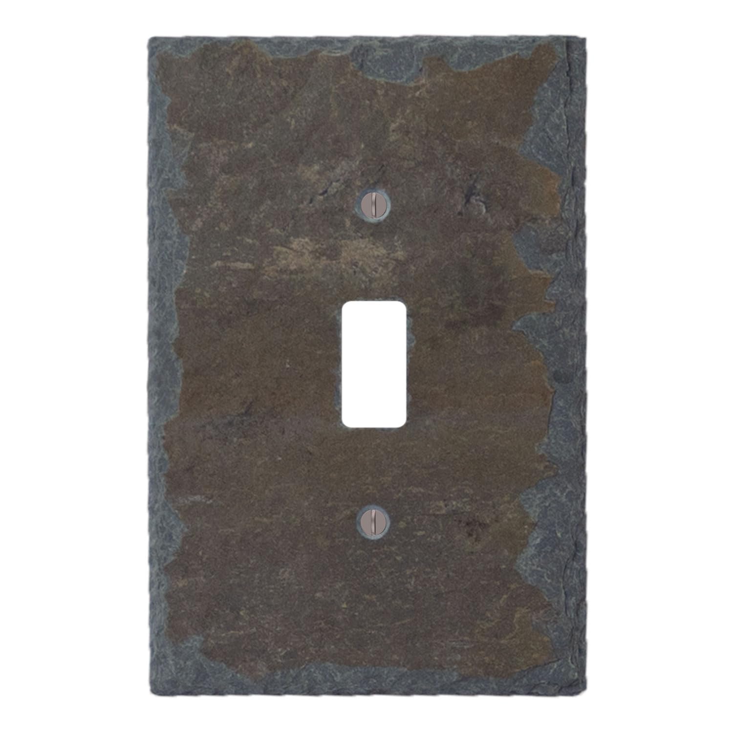 Decorative Recycled Vermont Slate Light Switch Cover - Single Toggle Outlet Wall Plate (1 Gang, 3.25