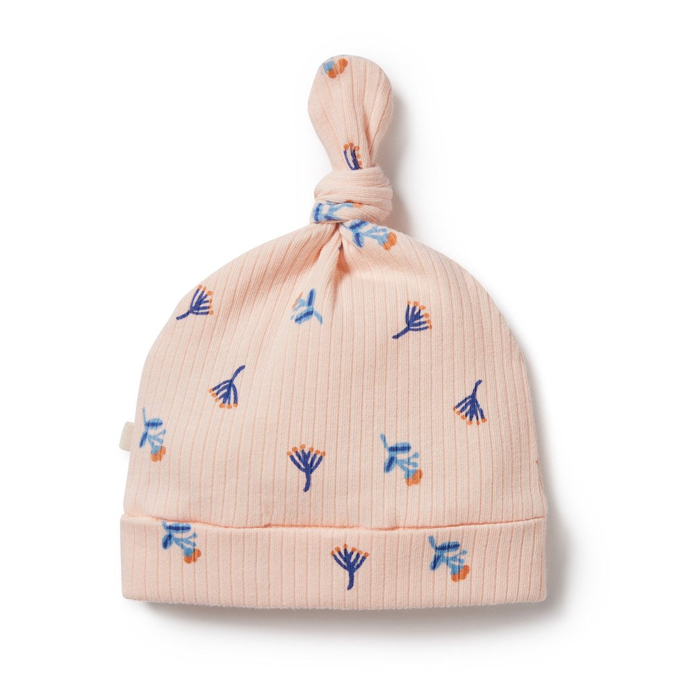 Little Flower Organic Cotton Rib Knot Baby Hat - Soft & Breathable for Newborns & Infants | Perfect for Photoshoots, Outings & Everyday Wear