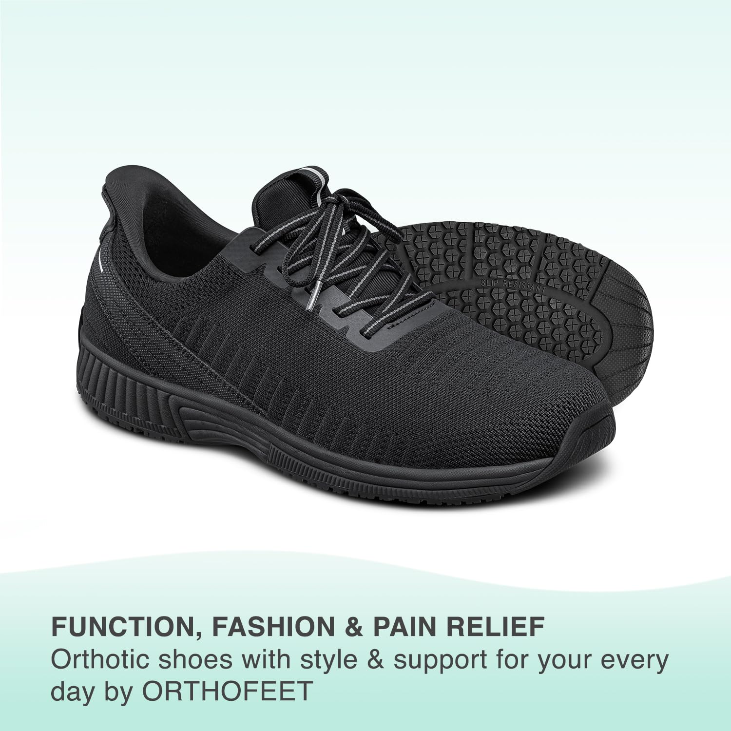 Orthofeet Men's Hands-Free Slip-On Sneakers - Orthopedic Knit Walking Shoes for Plantar Fasciitis & Arch Support - Comfortable Shoes for Elderly, Nurses & All-Day Wear