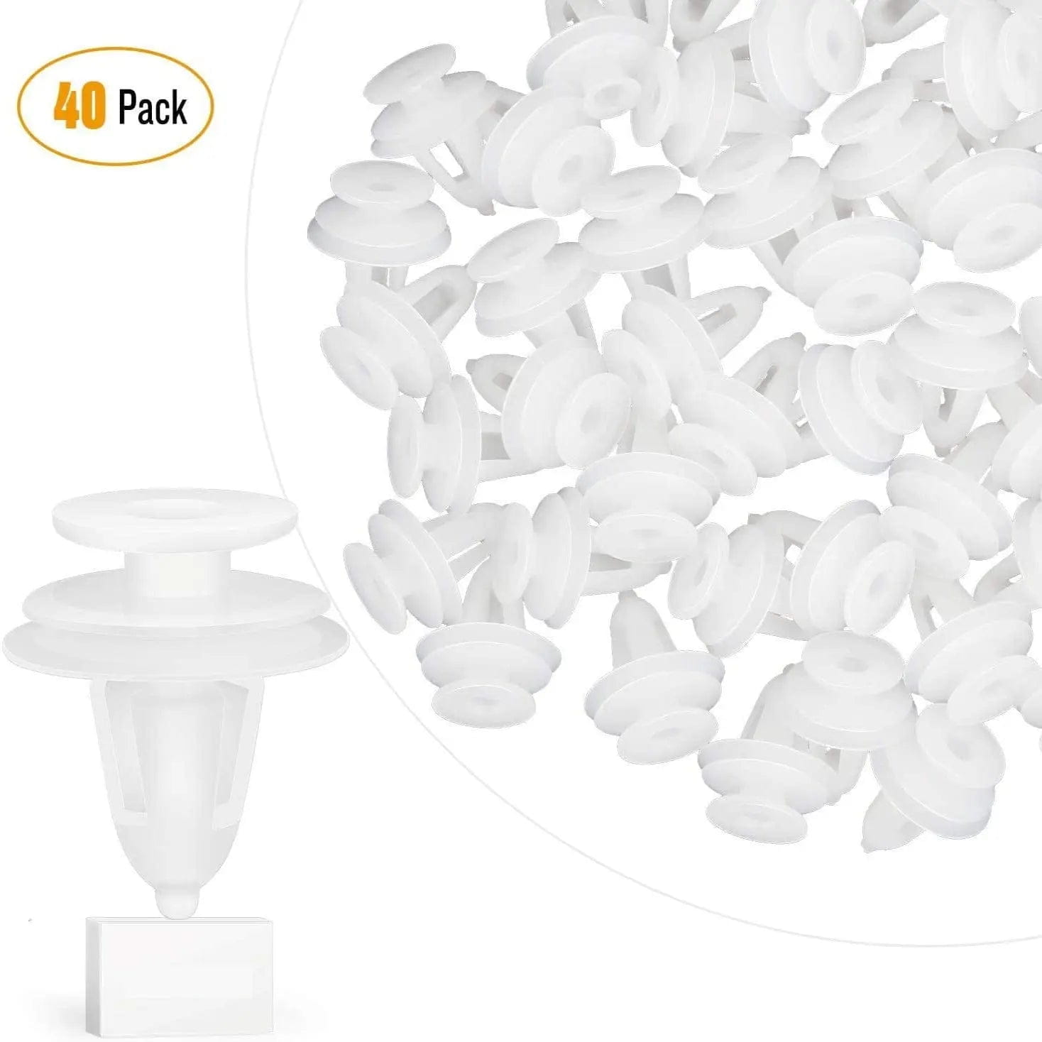 40 Pcs 17.5mm Hole 9mm Car Push Retainer Clips Kit for Chrysler Dodge Jeep - Replacement for OEM 6504014 - Perfect for Door Panels, Bumpers & Interior Trim Installation