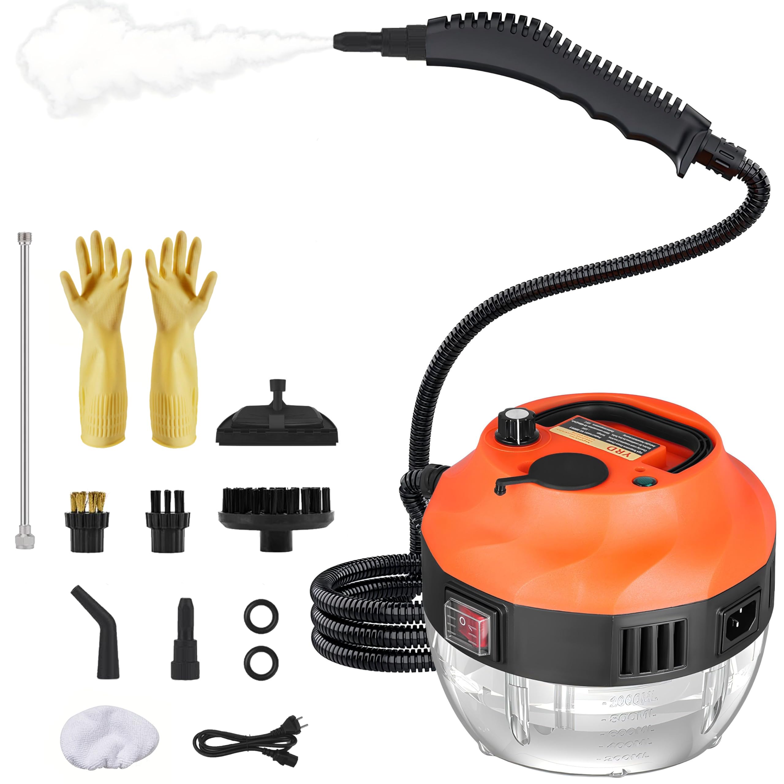 2500W High Pressure Handheld Steam Cleaner - Portable Home & Car Steamer for Upholstery, Kitchen, Bathroom | Powerful Deep Cleaning for Floors, Tiles & Grout | Multi-Surface Steam Mop for Pet Hair & Stains
