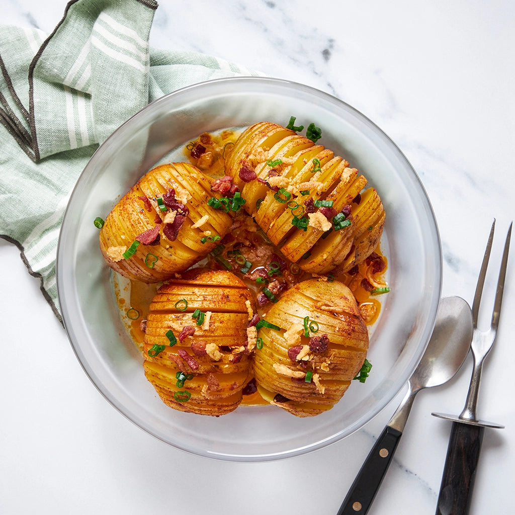 Easy Hasselback Potatoes Recipe - Crispy Garlic Herb Roasted Sliced Potatoes | Perfect Side Dish for Thanksgiving, Christmas & Family Dinners