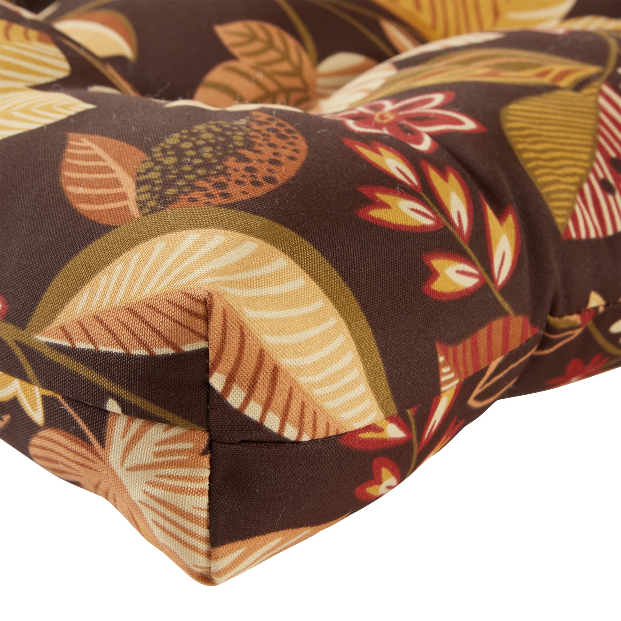 Greendale Home Fashions 38 x 21 Inch Outdoor Chair Cushion - Waterproof Patio Seat & Back Cushion - 1 Pack Russet Floral Design - Perfect for Garden, Deck, Poolside & Patio Furniture