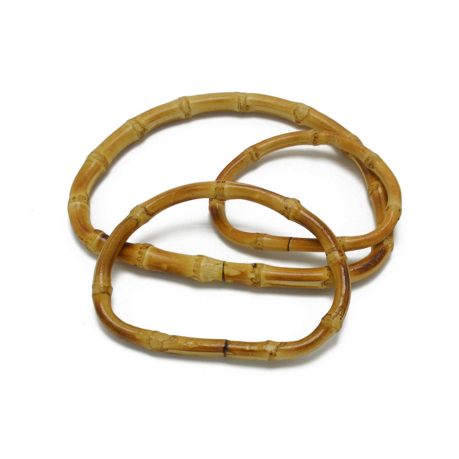4 PCS D-Shaped Bamboo Handbag Handles - 3.54 Inch Replacement DIY Bag Handles for Handmade Purses & Tote Bags - Perfect for Crafting, Sewing Projects & Upcycling Old Bags
