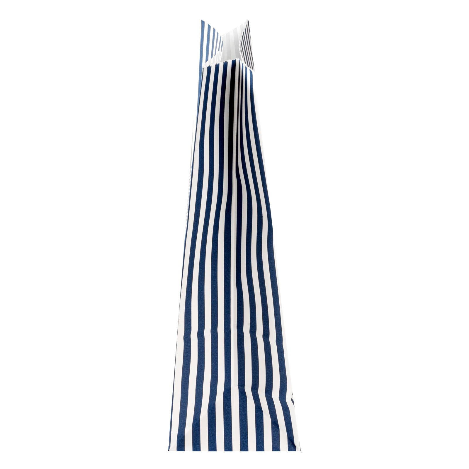 Premium Blue and White Striped Paper Bags - 12 lb Weight Capacity, 7 x 4.25 x 12.5 Inches (100 Count Box) - Perfect for Gift Wrapping, Party Favors, and Retail Packaging
