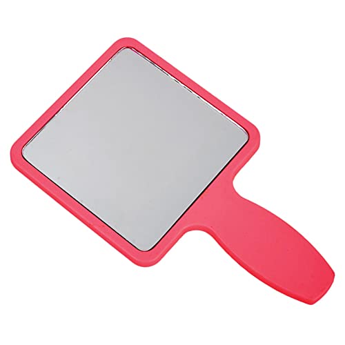 Siah Compact Cute Square Makeup Mirror - Handheld Single-Sided Red Vanity Mirror for Travel, Home & Professional Makeup Application