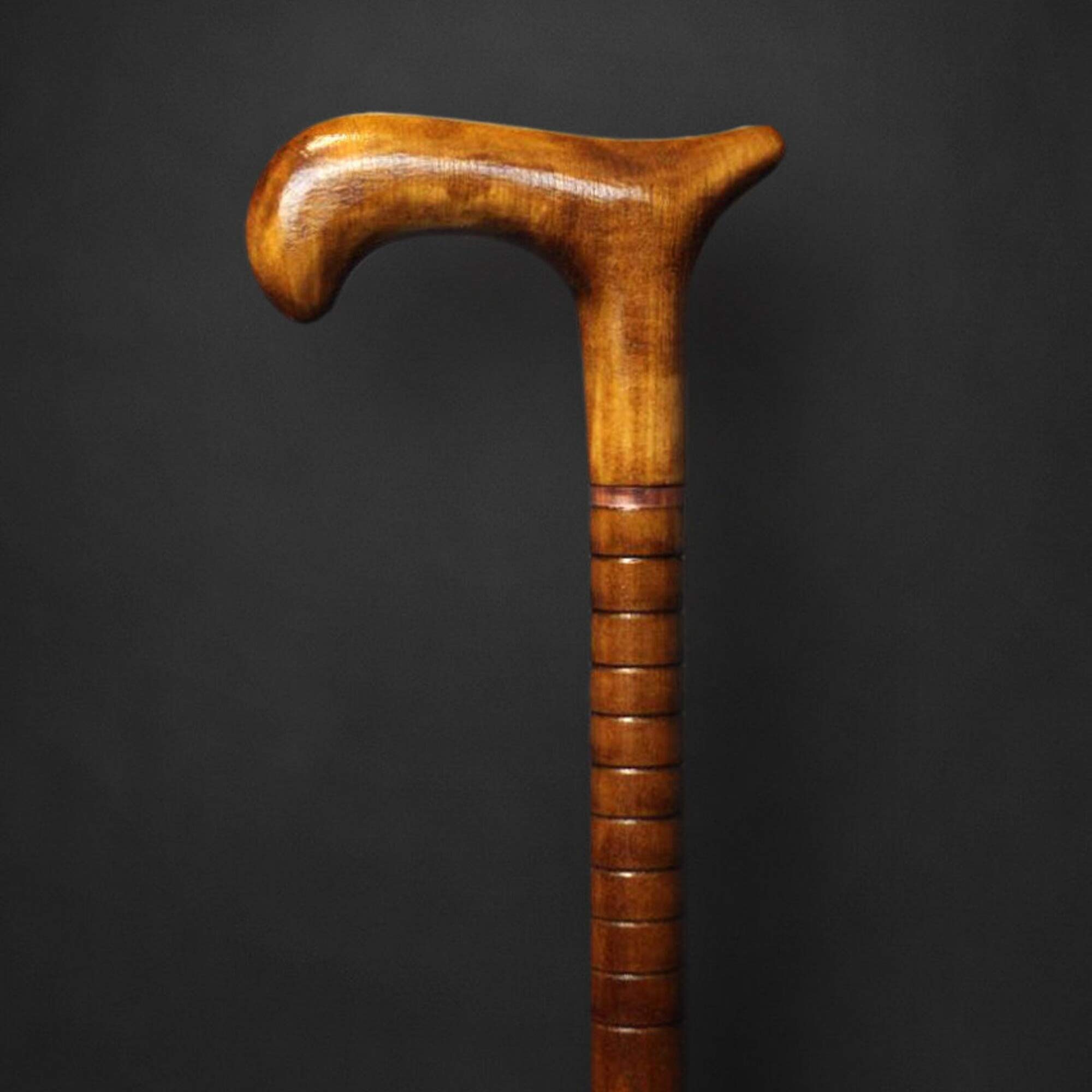 Handmade Elegant Cane - Premium Derby Wooden Walking Stick for Men & Women - Hand Carved Gift for Seniors, Travel & Fashion Accessory - Perfect for Hiking, Weddings & Daily Support