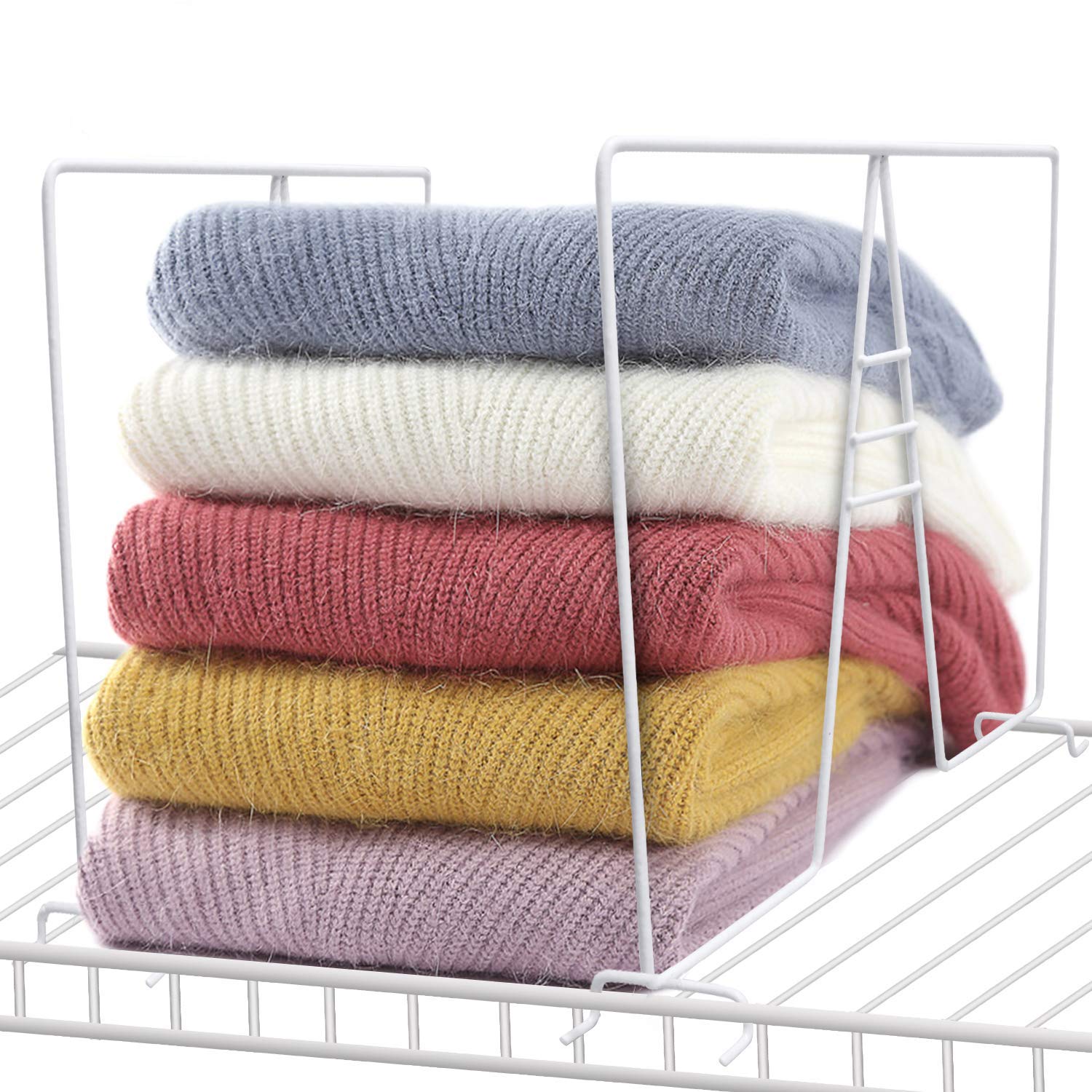 Urban Deco 8-Pack White Wire Shelf Dividers - Closet Organizer for Bedroom, Kitchen & Cabinet Storage - Easy Install Shelf Divider for Wire Shelving | Perfect for Pantry Organization & Space Optimization