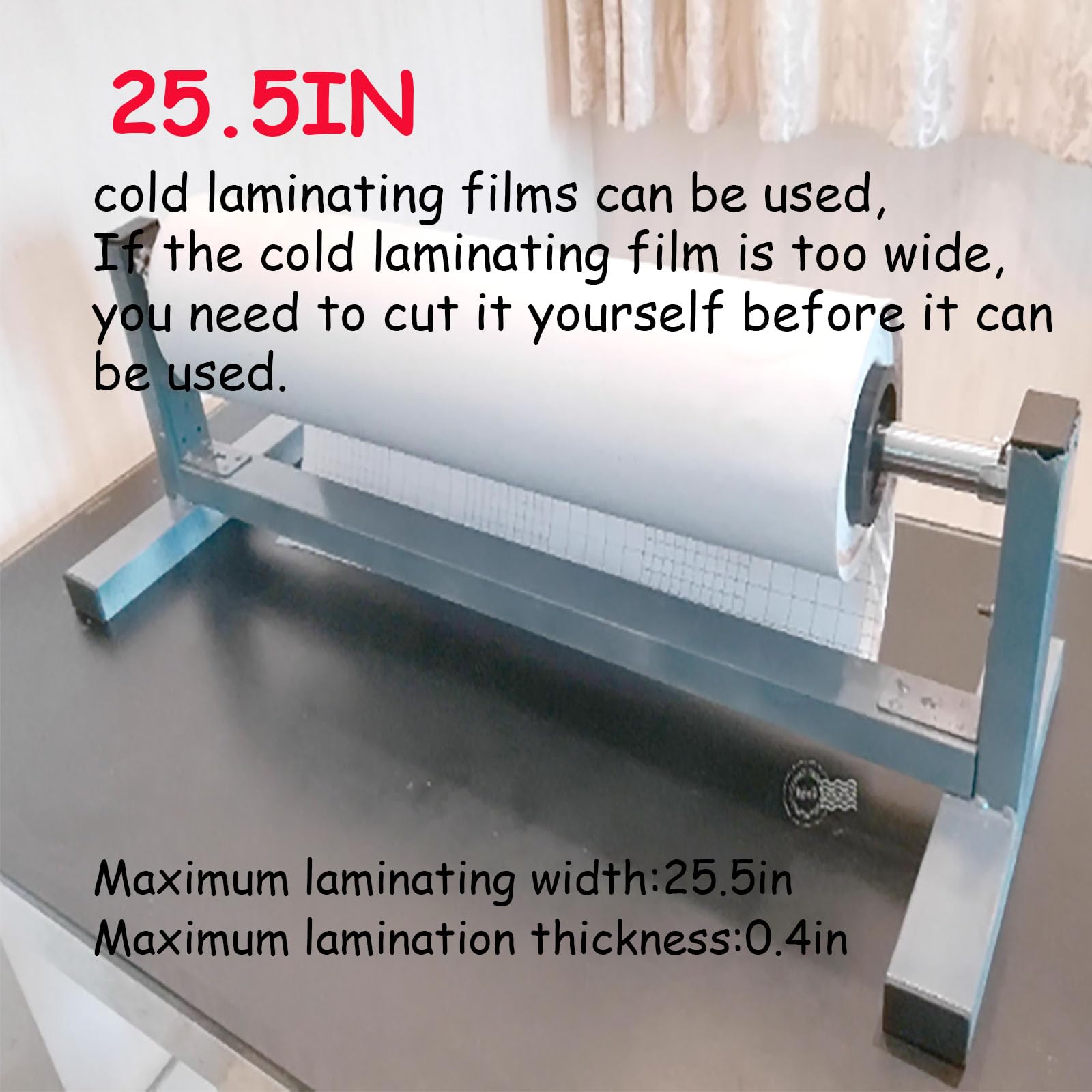 INTBUYING Commercial Laminating Machine - Manual Cold Roll Laminator with Crank, 25