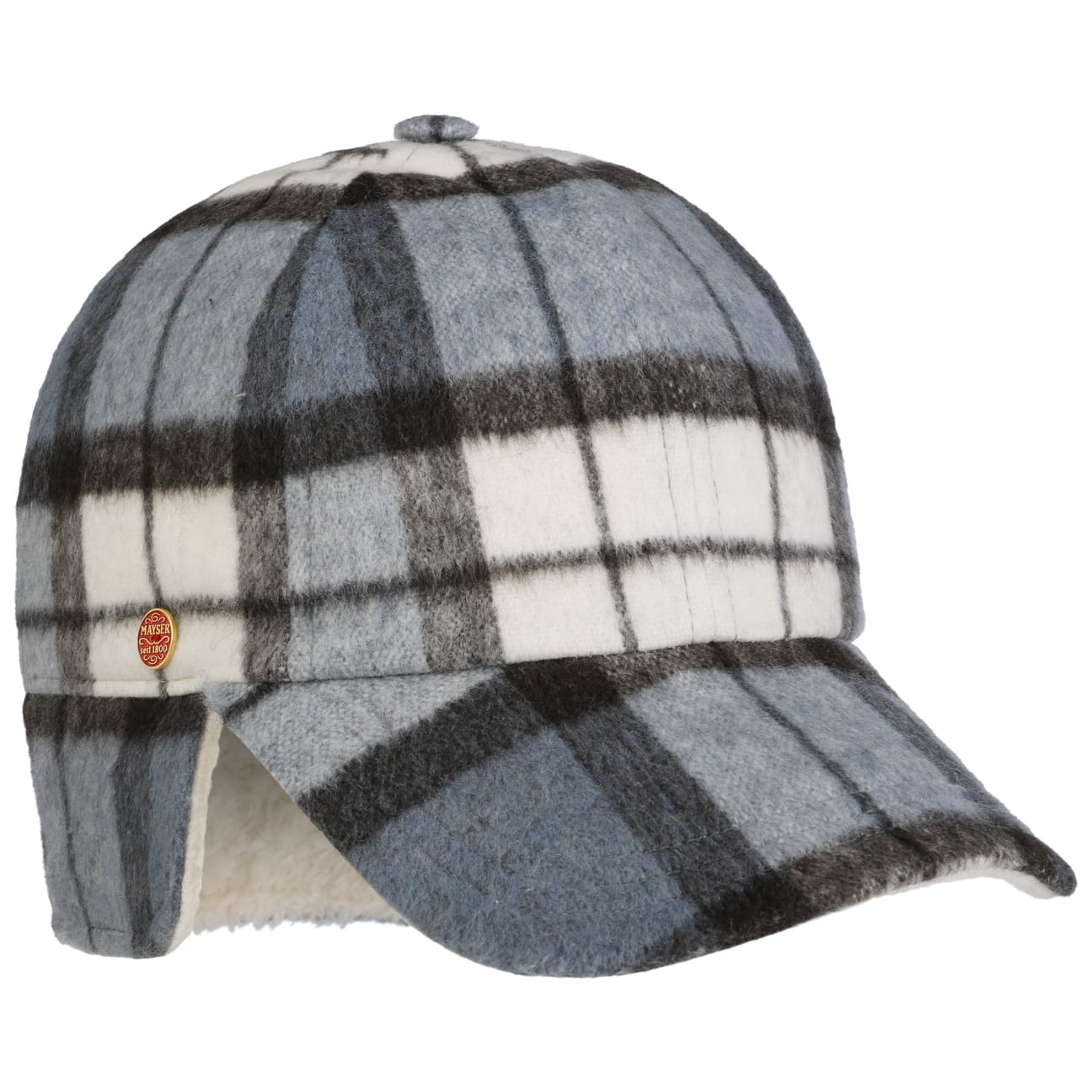 Stylish Mayser Taja Check Cap with Ear Flaps - Winter Warm Hat for Men & Women - Perfect for Skiing, Snowboarding & Outdoor Activities