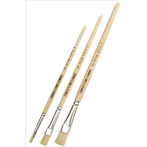 Gussow Long Handle Paint Brush with Short Bright China Bristles - Size No. 16 | Perfect for Fine Art, Miniature Painting & Detail Work