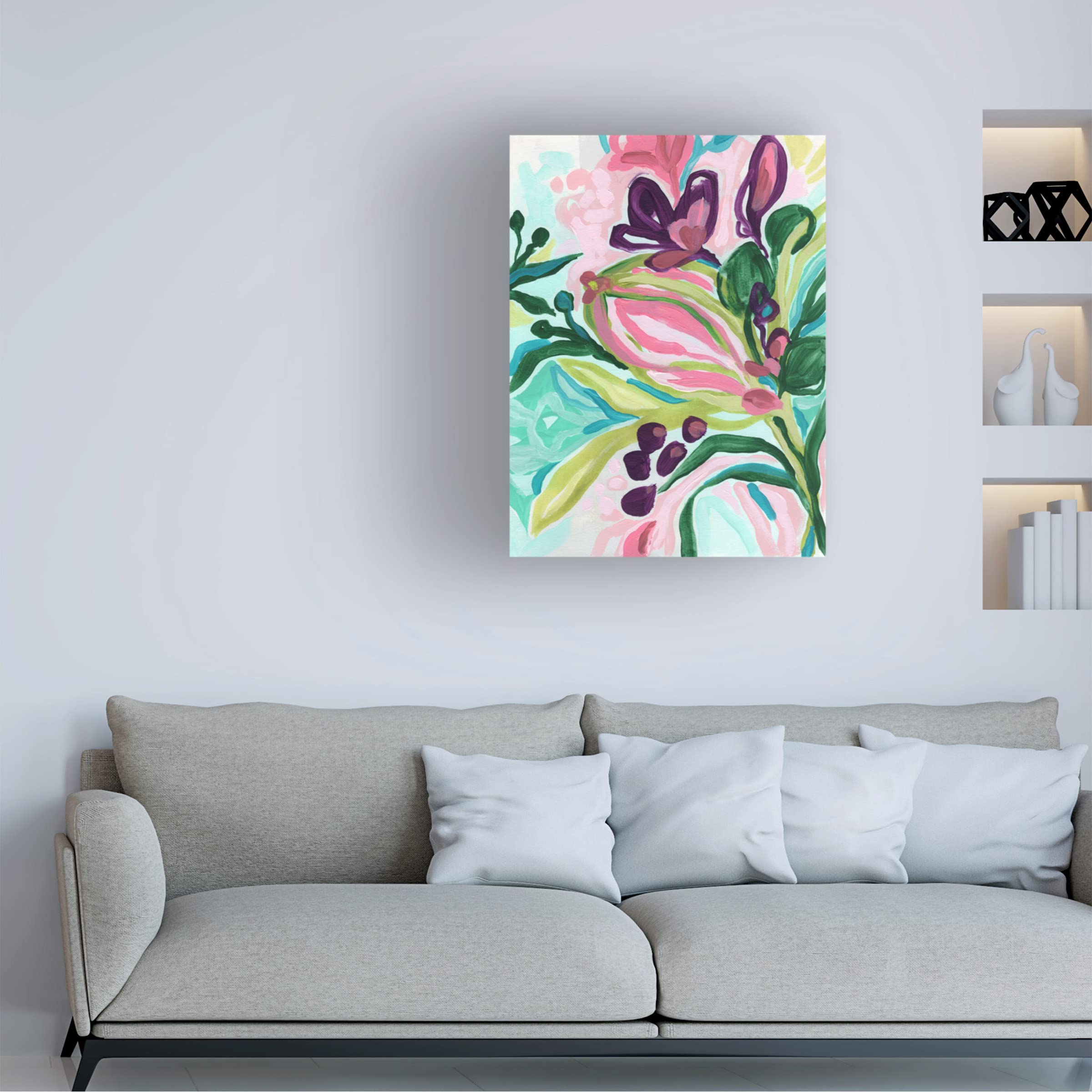 Trademark Fine Art 'Tropic Expression I' Canvas Wall Art by June Erica Vess - Tropical Beach Painting for Living Room, Bedroom & Office Decor