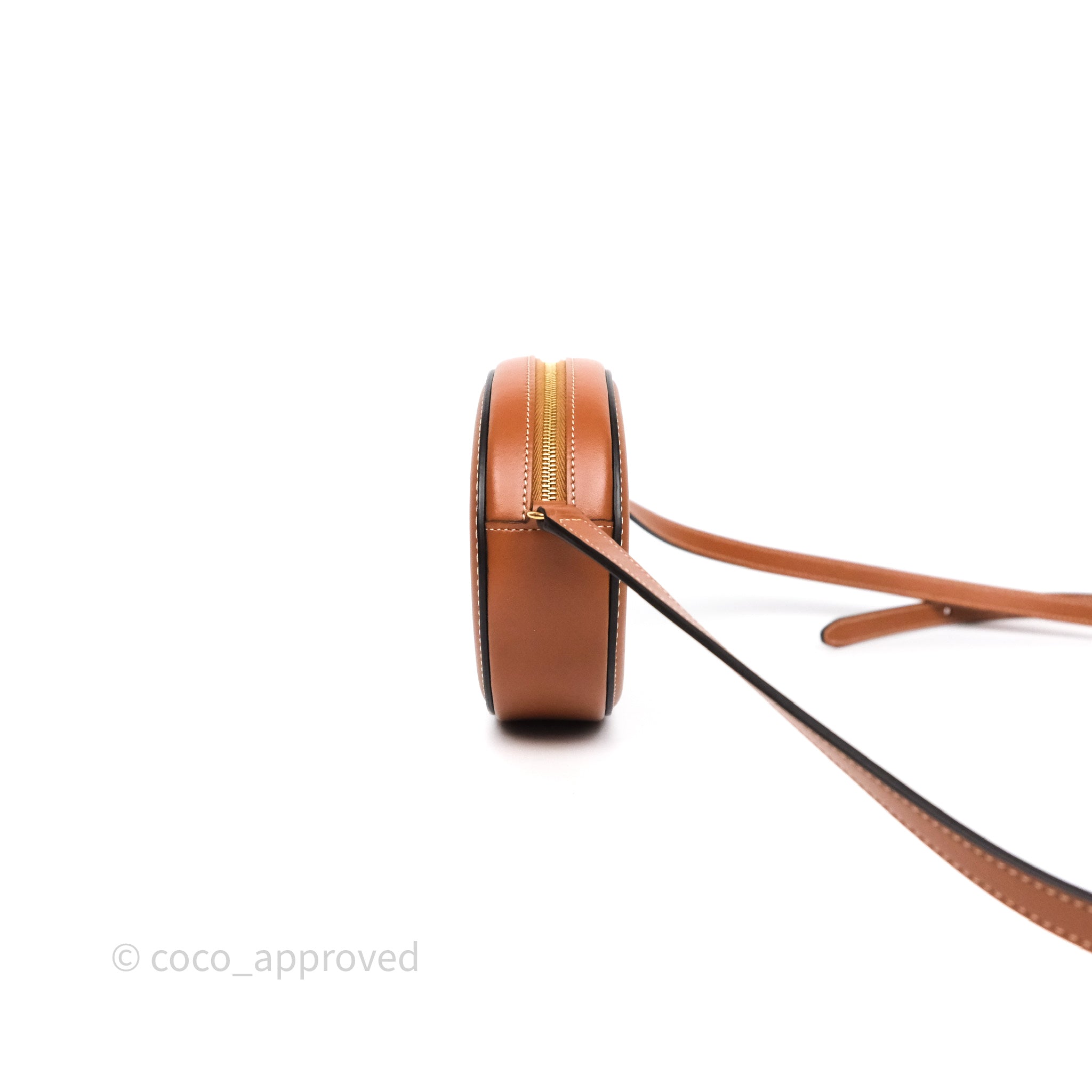 Celine Oval Bag in Triomphe Tan Calfskin Leather - Luxury Crossbody Purse for Women, Perfect for Work, Travel & Evening Events