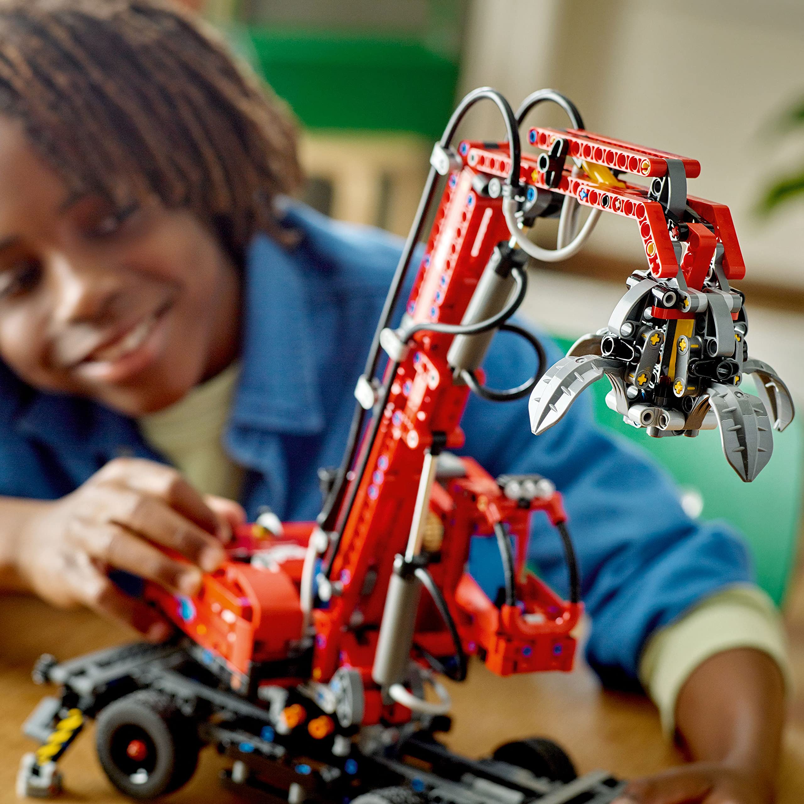 LEGO Technic Material Handler 42144 - Mechanical Model Crane Toy with Manual & Pneumatic Functions | Construction Truck Building Set for Kids & Adults | STEM Educational Toys for Engineering Enthusiasts | Perfect for Birthday Gifts & DIY Projects