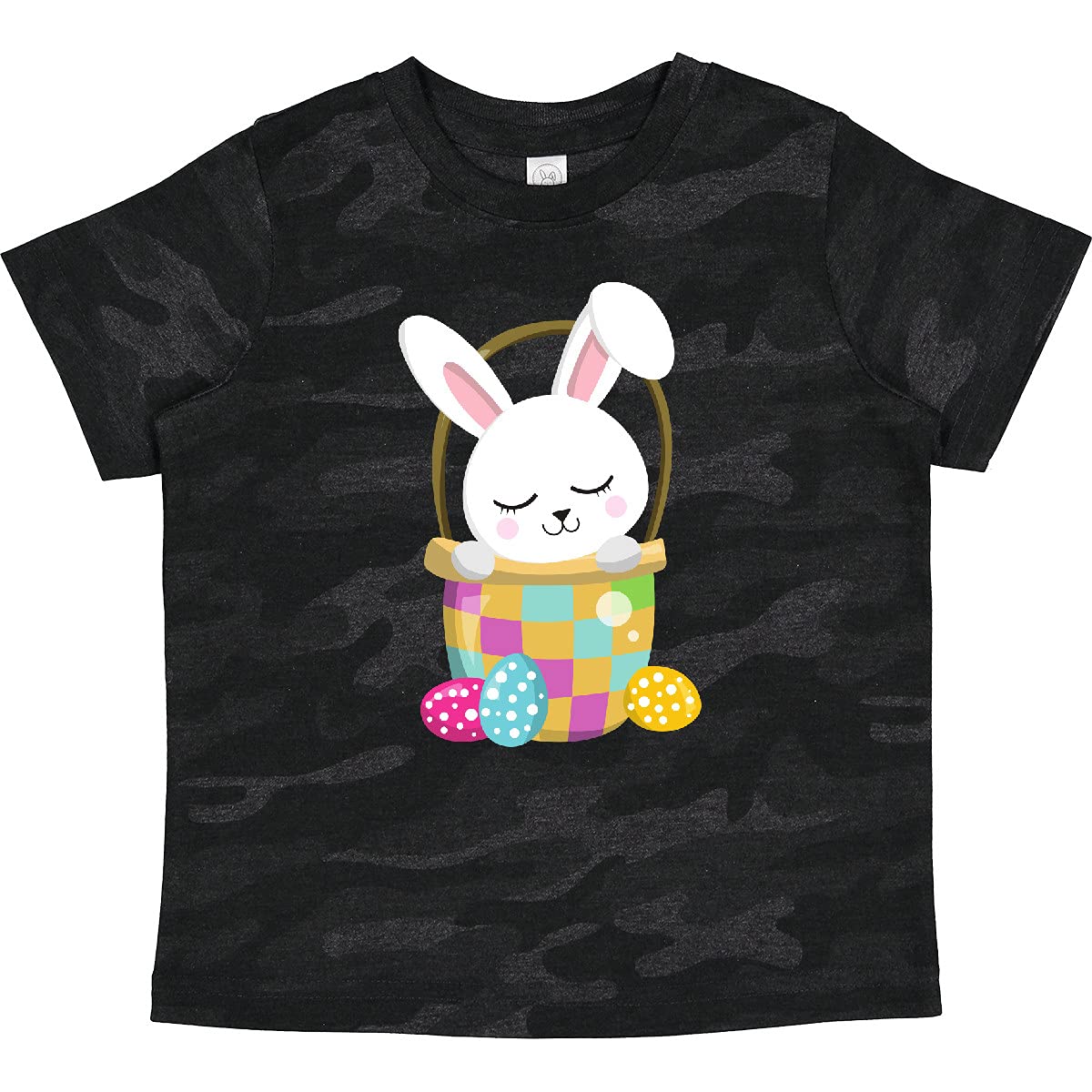 Inktastic Easter Bunny Toddler T-Shirt - Cute White Bunny with Easter Eggs Design - Perfect for Easter Celebrations, Family Photos & Spring Outfits