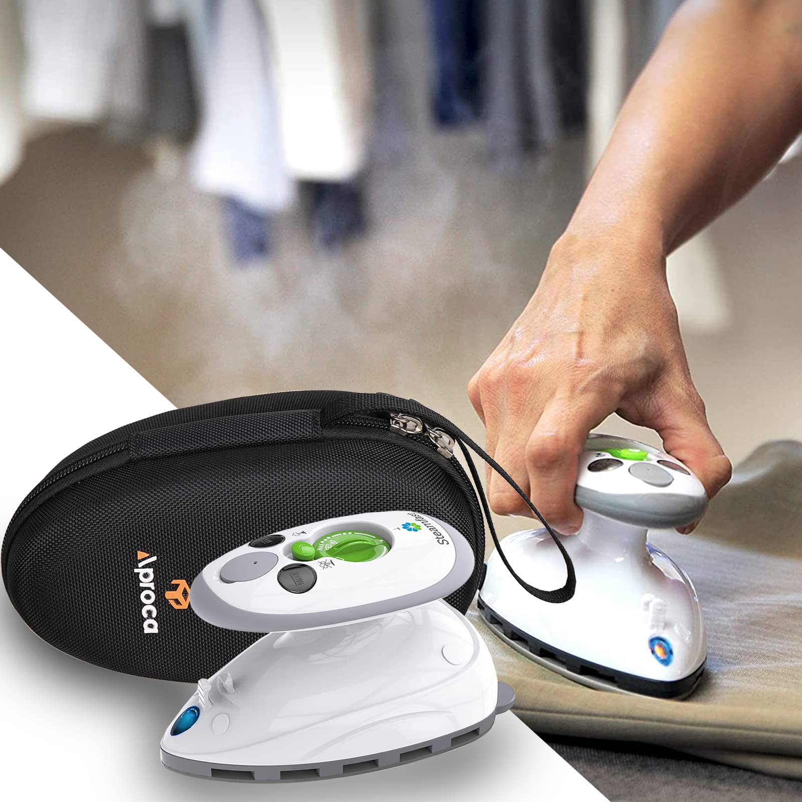 Aproca Hard Storage Travel Case for Steamfast SF-717 & SMAGREHO Mini Travel Steam Iron - Compact Protective Organizer for Business Trips & Home Storage (Case Only)