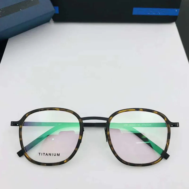 Aimee Unisex Full Rim Square Screwless Titanium Acetate Eyeglasses 9781 - Lightweight Durable Frame for Reading, Work & Everyday Use