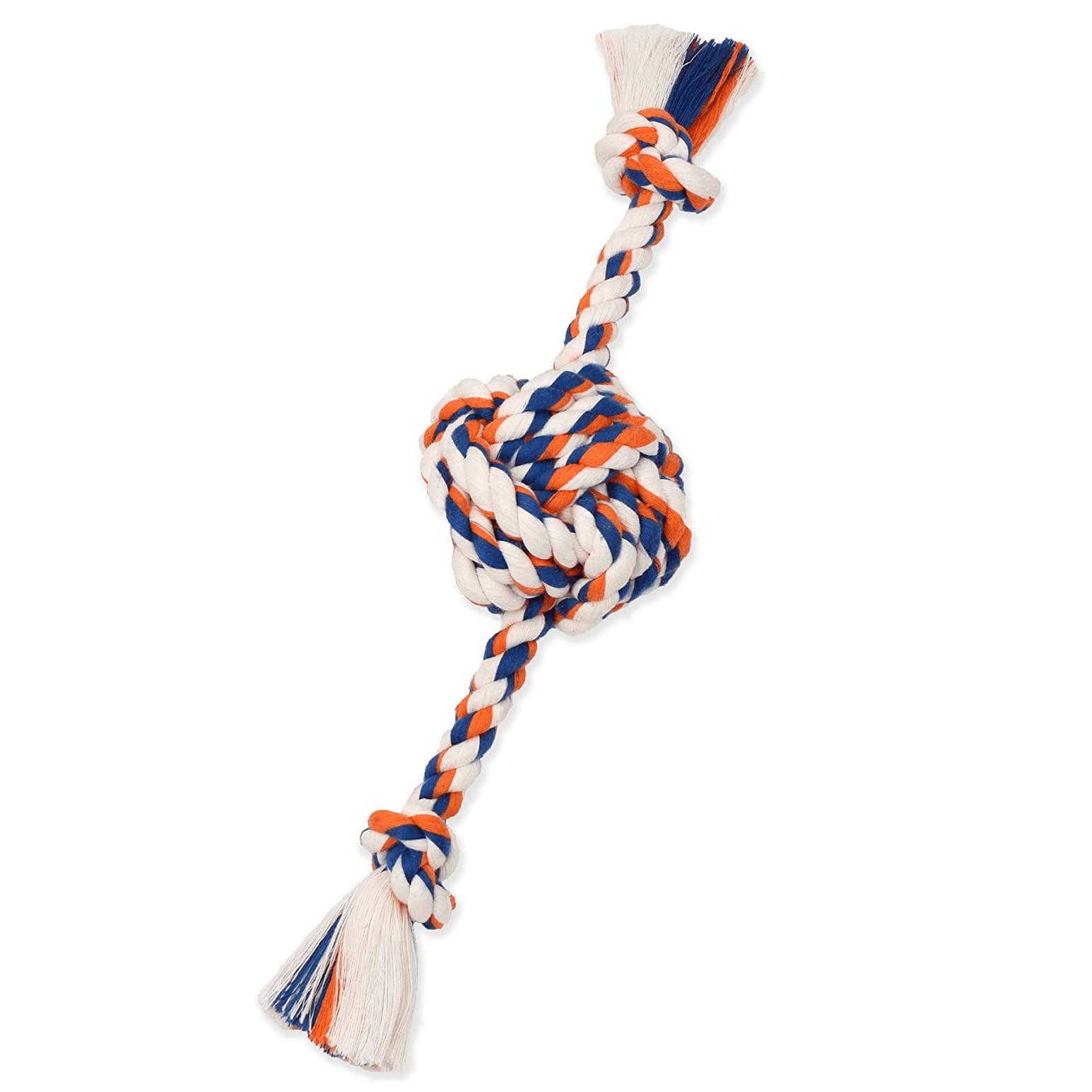 **Mammoth Flossy Chews Rope Ball Dog Toy with Durable Rope Ends - Perfect for Aggressive Chewers, Fetch & Tug-of-War Play**