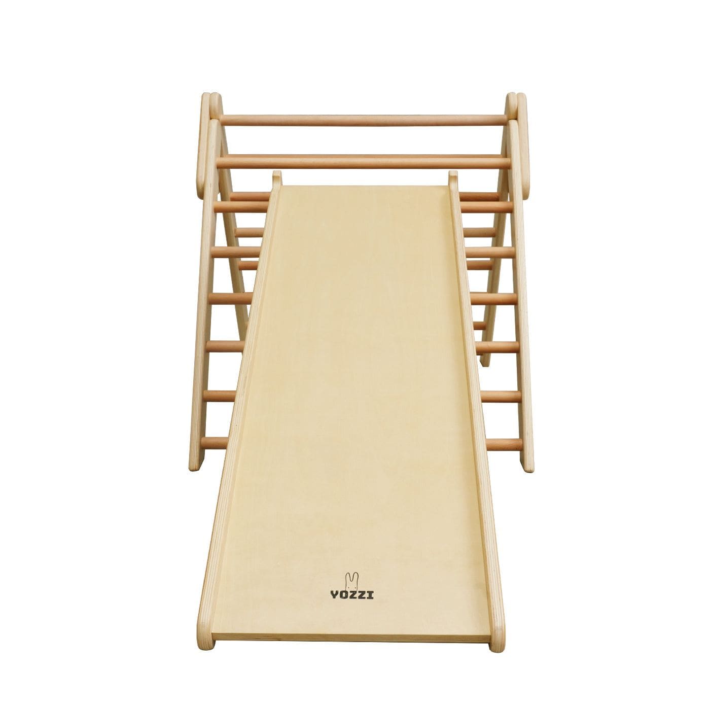 Foldable Pikler Climbing Triangle with Tent & Reversible Ramp - Montessori Wooden Climbing Gym for Toddlers 1-3 Years - Indoor & Outdoor Playroom Activity Center for Kids