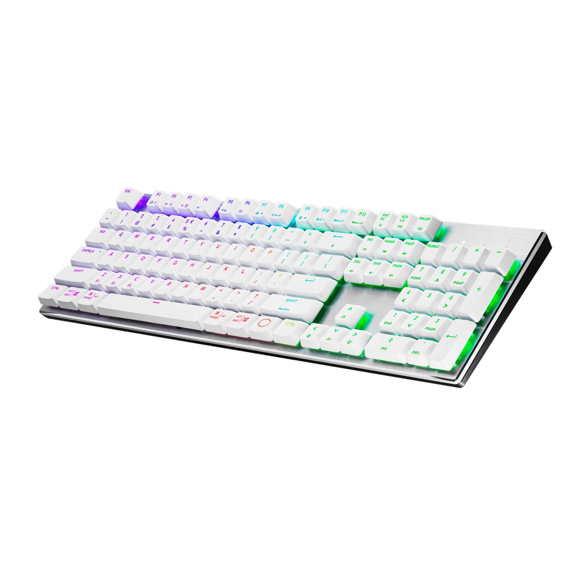 Cooler Master SK653 Wireless Bluetooth Mechanical Gaming Keyboard - Low Profile, Linear Red Switches, RGB Backlit, Ergonomic Design for Mac & Windows (Silver/White, QWERTY) | Perfect for Office Work, Gaming & Typing