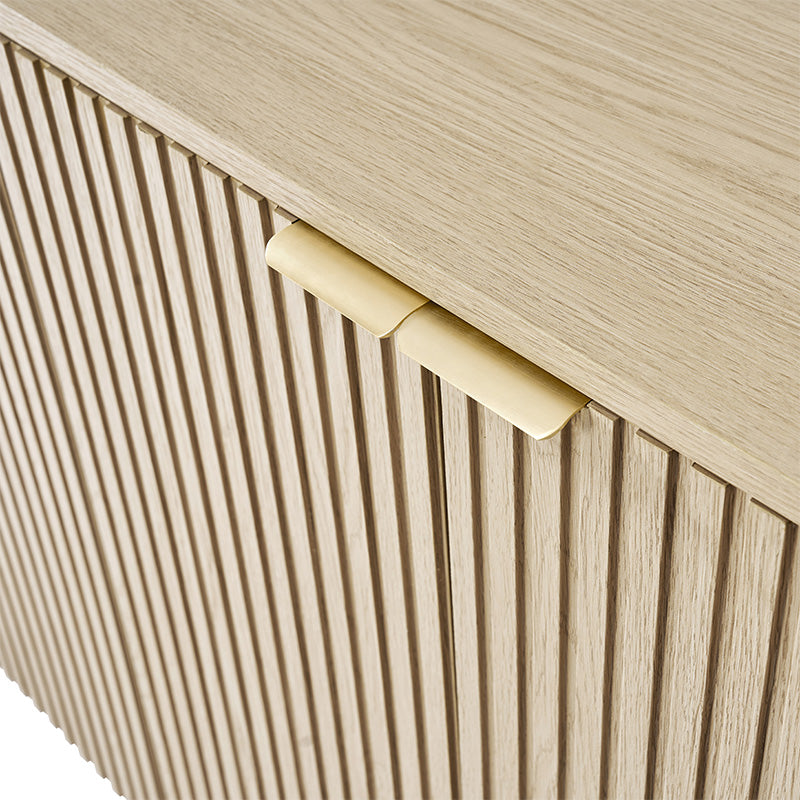 Modern Curved Wood Cabinet - Elegant Storage Solution for Living Room, Bedroom & Office | Solid Wood Furniture with Sleek Design for Home Organization