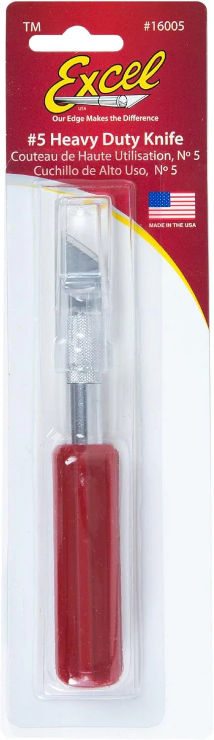 Excel Blades Heavy Duty Hobby Knife with Safety Cap - Hexagonal Plastic Grip Handle (K5) - Perfect for Crafting, Model Building, and DIY Projects